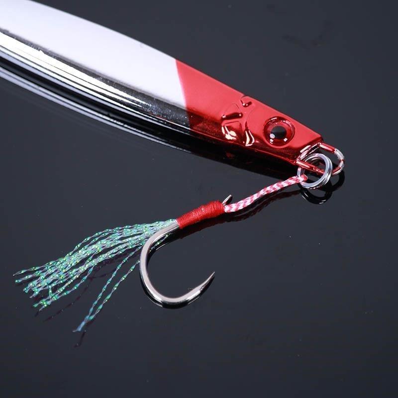 Jigging Lure Metal Inshore Casting Chrome Jig With Hooks 60g 80g