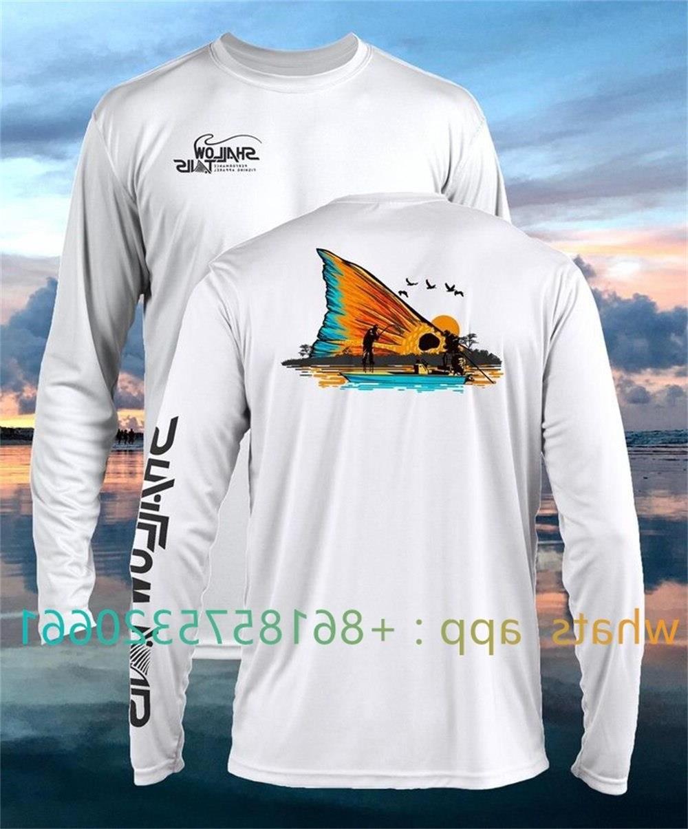 Shallow Tails Fiskeskjorte Sommer Langermet Hurtigtørr Pustende Fiske  Sportsklær Anti-UV Fiske Performance Skjorter - Fiskeklær